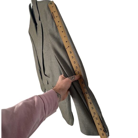 Ralph Lauren Man's 44R Houndstooth Wool Silk Blazer 2 Button Jacket Gray Black - Picture 8 of 8